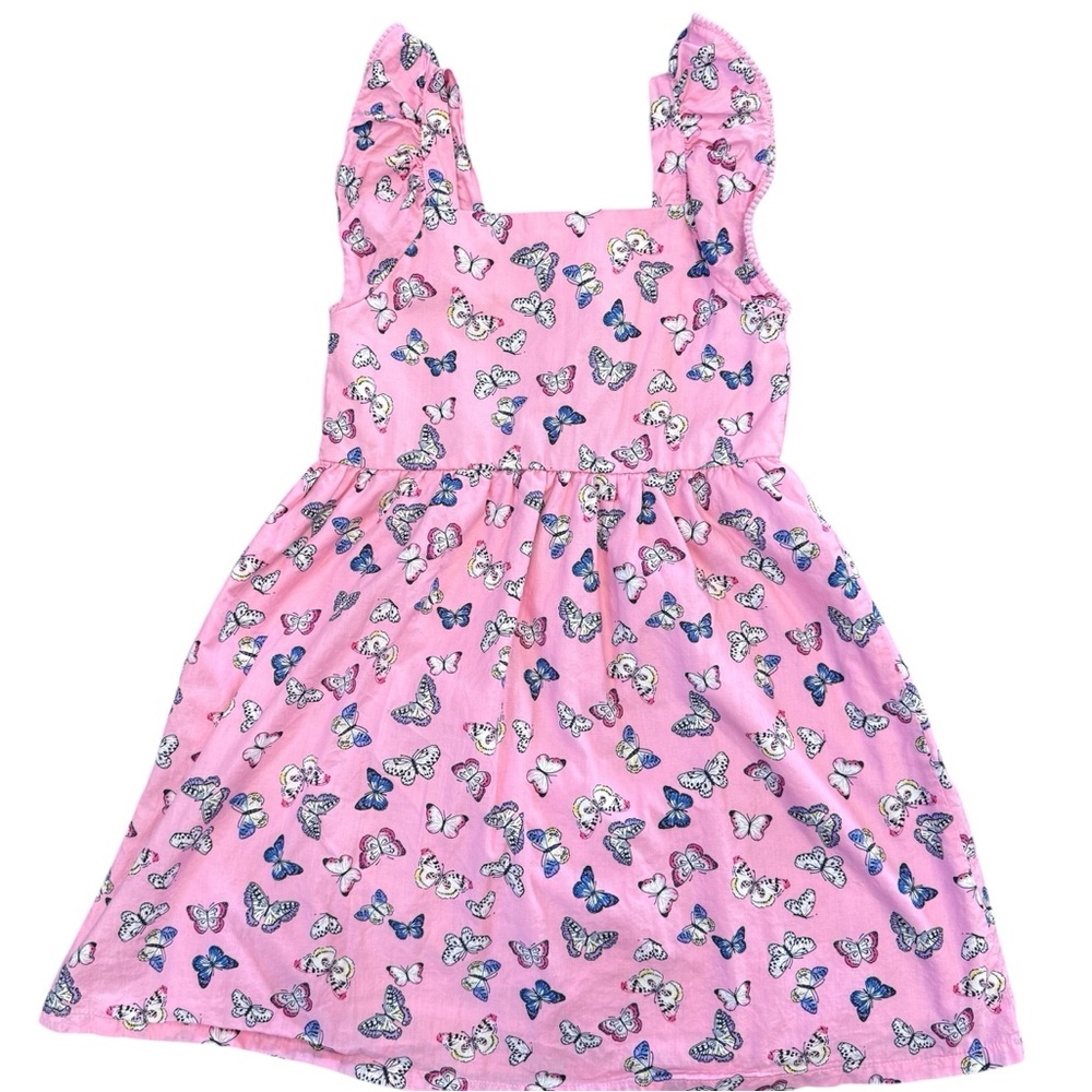 Girls size 6x Pink Butterfly Print Dress